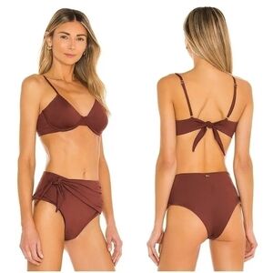 NWT Revolve Boamar 2 piece Brown Pecan Bikini Made In Columbia S & M
